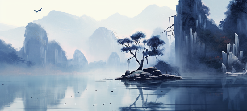中国水墨山水松树群山画,插画/手绘图,插画/手绘图库,插画/手绘图下载,插画/手绘